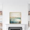 imageKate and Laurel Sylvie Abstract Calming Lake Landscape Framed Canvas Wall Art by The Creative Bunch Studio 30 x 30 Gold Coastal Abstract Landscapes Art for Wall Decor Living Room BedroomBright Gold
