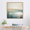 imageKate and Laurel Sylvie Abstract Calming Lake Landscape Framed Canvas Wall Art by The Creative Bunch Studio 30 x 30 Gold Coastal Abstract Landscapes Art for Wall Decor Living Room BedroomNatural