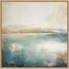imageKate and Laurel Sylvie Abstract Calming Lake Landscape Framed Canvas Wall Art by The Creative Bunch Studio 30 x 30 Gold Coastal Abstract Landscapes Art for Wall Decor Living Room BedroomNatural