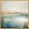 imageKate and Laurel Sylvie Abstract Calming Lake Landscape Framed Canvas Wall Art by The Creative Bunch Studio 30 x 30 Gold Coastal Abstract Landscapes Art for Wall Decor Living Room BedroomBright Gold