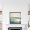 imageKate and Laurel Sylvie Abstract Calming Lake Landscape Framed Canvas Wall Art by The Creative Bunch Studio 30 x 30 Gold Coastal Abstract Landscapes Art for Wall Decor Living Room BedroomGray