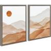 imageKate and Laurel Sylvie Abstract Mountain Range I and III Orange Framed Canvas Wall Art Set by Amy Lighthall 2 Piece Set 18x24 Gray Colorful Modern Landscape Wall Dcor