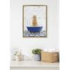 imageKate and Laurel Sylvie Alpaca In Eclectic Blue Bath Framed Canvas Wall Art by Amy Peterson Art Studio 18x24 White Whimsical Animal Art for WalGold