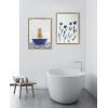 imageKate and Laurel Sylvie Alpaca In Eclectic Blue Bath Framed Canvas Wall Art by Amy Peterson Art Studio 18x24 White Whimsical Animal Art for WalGold