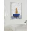 imageKate and Laurel Sylvie Alpaca In Eclectic Blue Bath Framed Canvas Wall Art by Amy Peterson Art Studio 18x24 White Whimsical Animal Art for WalWhite