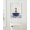 imageKate and Laurel Sylvie Alpaca In Eclectic Blue Bath Framed Canvas Wall Art by Amy Peterson Art Studio 18x24 White Whimsical Animal Art for WalWhite