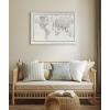 imageKate and Laurel Sylvie Beaded Vintage Black and White World Map Vintage Framed Canvas Wall Art by The Creative Bunch Studio 23x33 Gold Modern Geographical Map DcorWhite