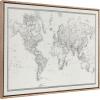 imageKate and Laurel Sylvie Beaded Vintage Black and White World Map Vintage Framed Canvas Wall Art by The Creative Bunch Studio 23x33 Gold Modern Geographical Map DcorGold