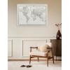 imageKate and Laurel Sylvie Beaded Vintage Black and White World Map Vintage Framed Canvas Wall Art by The Creative Bunch Studio 23x33 Gold Modern Geographical Map DcorWhite