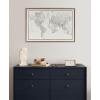 imageKate and Laurel Sylvie Beaded Vintage Black and White World Map Vintage Framed Canvas Wall Art by The Creative Bunch Studio 23x33 Gold Modern Geographical Map DcorGold