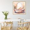 imageKate and Laurel Sylvie Flamingo Bath Pastel Tropical Bathroom Watercolor Framed Canvas Wall Art by The Creative Bunch Studio 30 x 30 Gold Whimsical Bathroom Animals Tropical Decor Living Room