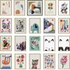 imageKate and Laurel Sylvie Giraffe Garden and Giraffe Garden II Framed Canvas Wall Art Set by Rachel Lee of My Dream Wall 2 Piece 23x33 White Modern Colorful Abstract Animal Art for Wall