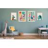 imageKate and Laurel Sylvie Giraffe Garden and Giraffe Garden II Framed Canvas Wall Art Set by Rachel Lee of My Dream Wall 2 Piece 23x33 White Modern Colorful Abstract Animal Art for Wall