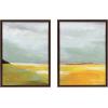 imageKate and Laurel Sylvie Golden Root Lake I and II Framed Canvas Wall Art Set by Nikita Jariwala 2 Piece Set 18x24 Brown Soft Abstract Prairie Landscape Art for Wall Decor