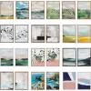 imageKate and Laurel Sylvie Golden Root Lake I and II Framed Canvas Wall Art Set by Nikita Jariwala 2 Piece Set 18x24 Brown Soft Abstract Prairie Landscape Art for Wall Decor