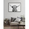 imageKate and Laurel Sylvie Highland Cow 2 Framed Canvas Wall Art by Simon Te of Tai Prints 28 x 38 Gray Oversized Farmhouse Animal ArtGray