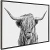 imageKate and Laurel Sylvie Highland Cow 2 Framed Canvas Wall Art by Simon Te of Tai Prints 28 x 38 Gray Oversized Farmhouse Animal ArtGray