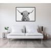 imageKate and Laurel Sylvie Highland Cow 2 Framed Canvas Wall Art by Simon Te of Tai Prints 28 x 38 Gray Oversized Farmhouse Animal ArtGray