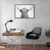 imageKate and Laurel Sylvie Highland Cow 2 Framed Canvas Wall Art by Simon Te of Tai Prints 28 x 38 Gray Oversized Farmhouse Animal ArtGray
