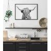 imageKate and Laurel Sylvie Highland Cow 2 Framed Canvas Wall Art by Simon Te of Tai Prints 28 x 38 Gray Oversized Farmhouse Animal ArtGray