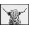 imageKate and Laurel Sylvie Highland Cow 2 Framed Canvas Wall Art by Simon Te of Tai Prints 28 x 38 Gray Oversized Farmhouse Animal ArtGray