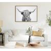 imageKate and Laurel Sylvie Highland Cow 2 Framed Canvas Wall Art by Simon Te of Tai Prints 28 x 38 Gray Oversized Farmhouse Animal ArtNatural