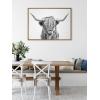 imageKate and Laurel Sylvie Highland Cow 2 Framed Canvas Wall Art by Simon Te of Tai Prints 28 x 38 Gray Oversized Farmhouse Animal ArtNatural