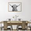 imageKate and Laurel Sylvie Highland Cow 2 Framed Canvas Wall Art by Simon Te of Tai Prints 28 x 38 Gray Oversized Farmhouse Animal ArtNatural