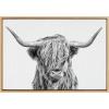 imageKate and Laurel Sylvie Highland Cow 2 Framed Canvas Wall Art by Simon Te of Tai Prints 28 x 38 Gray Oversized Farmhouse Animal ArtNatural