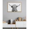 imageKate and Laurel Sylvie Highland Cow 2 Framed Canvas Wall Art by Simon Te of Tai Prints 28 x 38 Gray Oversized Farmhouse Animal ArtNatural