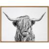 imageKate and Laurel Sylvie Highland Cow 2 Framed Canvas Wall Art by Simon Te of Tai Prints 28 x 38 Gray Oversized Farmhouse Animal ArtNatural