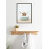 imageKate and Laurel Sylvie Highland Cow and Duckling in Little Fish Bath Framed Canvas Wall Art by Amy Peterson Art Studio 18x24 Gray Cute Animal Bathtub Art for Wall