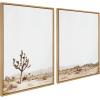 imageKate and Laurel Sylvie Lone Joshua Tree Left and Right Framed Canvas Wall Art Set by Amy Peterson Art Studio 2 Piece Set 28x38 Natural Modern Desert Tree Landscape Art Set for Wall