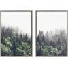 imageKate and Laurel Sylvie Lush Green Forest on a Foggy Day Left and Right Framed Canvas Wall Art Set by The Creative Bunch Studio 2 Piece 23x33 Gray Nature Mountains Forest Landscape Art Set for Wall