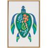 imageKate and Laurel Sylvie MCM Sea Turtle Framed Canvas Wall Art by Rachel Lee of My Dream Wall 23x33 Natural MidCentury Modern Colorful Patterened Ocean Animal Art for WallNatural