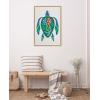 imageKate and Laurel Sylvie MCM Sea Turtle Framed Canvas Wall Art by Rachel Lee of My Dream Wall 23x33 Natural MidCentury Modern Colorful Patterened Ocean Animal Art for WallNatural