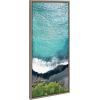 imageKate and Laurel Sylvie Maui Black Sand Beach 1 Framed Canvas Wall Art by Rachel Bolgov 18x40 Gray Coastal Beach Home DcorGray
