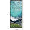 imageKate and Laurel Sylvie Maui Black Sand Beach 1 Framed Canvas Wall Art by Rachel Bolgov 18x40 Gray Coastal Beach Home DcorGray
