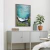 imageKate and Laurel Sylvie Maui Black Sand Beach 1 Framed Canvas Wall Art by Rachel Bolgov 18x40 Gray Coastal Beach Home DcorGray