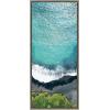 imageKate and Laurel Sylvie Maui Black Sand Beach 1 Framed Canvas Wall Art by Rachel Bolgov 18x40 Gray Coastal Beach Home DcorGray