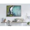imageKate and Laurel Sylvie Maui Black Sand Beach 1 Framed Canvas Wall Art by Rachel Bolgov 18x40 Gray Coastal Beach Home DcorGrey