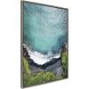 imageKate and Laurel Sylvie Maui Black Sand Beach 1 Framed Canvas Wall Art by Rachel Bolgov 18x40 Gray Coastal Beach Home DcorGrey