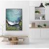imageKate and Laurel Sylvie Maui Black Sand Beach 1 Framed Canvas Wall Art by Rachel Bolgov 18x40 Gray Coastal Beach Home DcorGrey