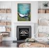 imageKate and Laurel Sylvie Maui Black Sand Beach 1 Framed Canvas Wall Art by Rachel Bolgov 18x40 Gray Coastal Beach Home DcorNatural