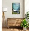 imageKate and Laurel Sylvie Maui Black Sand Beach 1 Framed Canvas Wall Art by Rachel Bolgov 18x40 Gray Coastal Beach Home DcorNatural