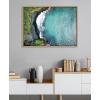 imageKate and Laurel Sylvie Maui Black Sand Beach 1 Framed Canvas Wall Art by Rachel Bolgov 18x40 Gray Coastal Beach Home DcorNatural