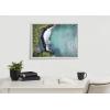 imageKate and Laurel Sylvie Maui Black Sand Beach 1 Framed Canvas Wall Art by Rachel Bolgov 18x40 Gray Coastal Beach Home DcorWhite