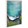 imageKate and Laurel Sylvie Maui Black Sand Beach 1 Framed Canvas Wall Art by Rachel Bolgov 18x40 Gray Coastal Beach Home DcorWhite