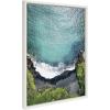 imageKate and Laurel Sylvie Maui Black Sand Beach 1 Framed Canvas Wall Art by Rachel Bolgov 18x40 Gray Coastal Beach Home DcorWhite