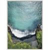 imageKate and Laurel Sylvie Maui Black Sand Beach 1 Framed Canvas Wall Art by Rachel Bolgov 18x40 Gray Coastal Beach Home DcorWhite